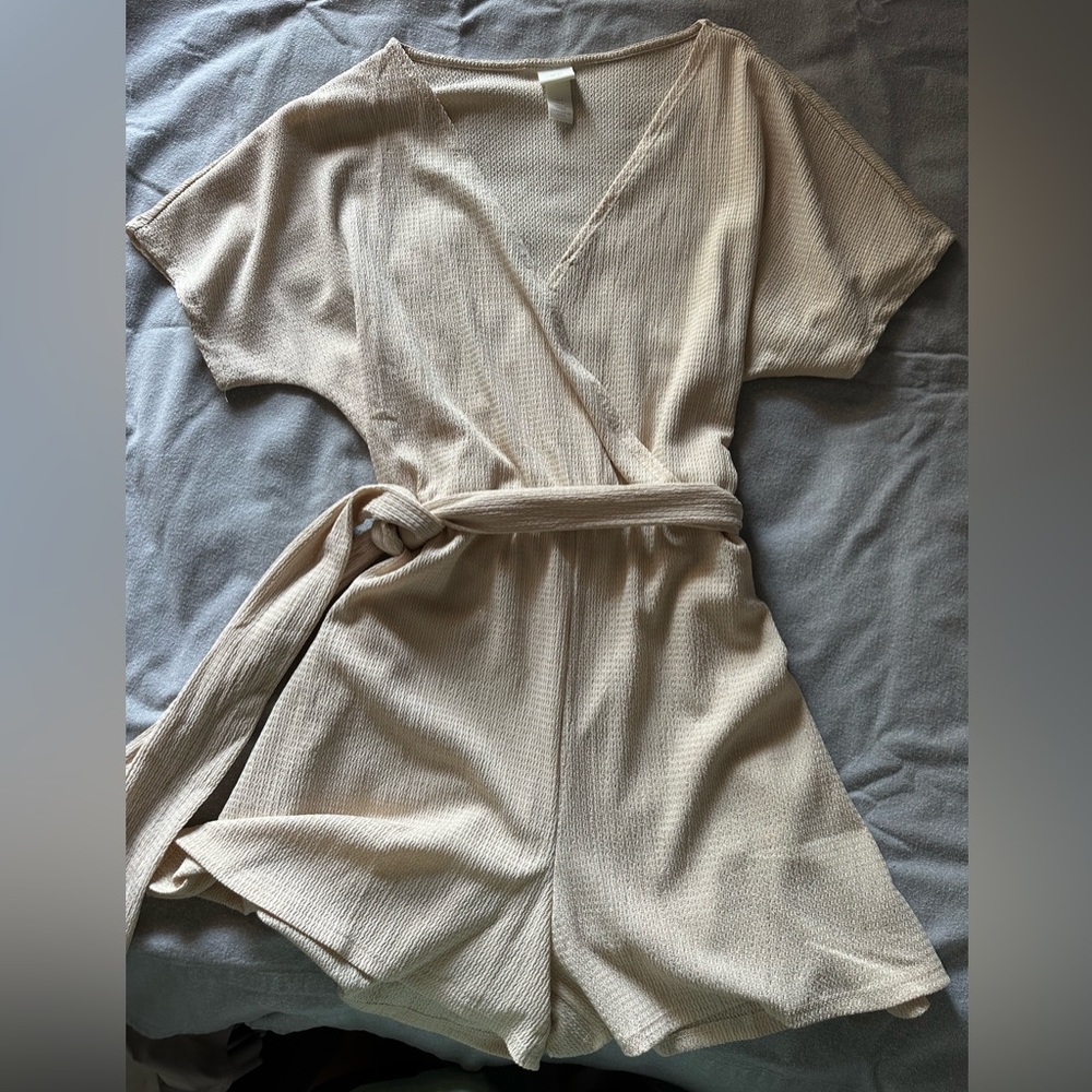 Beige with light gold romper